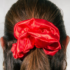 Large Red Satin Scrunchie