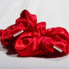 Large Red Satin Scrunchie