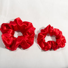 Large Red Satin Scrunchie