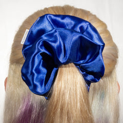 Large Royal Blue Satin Scrunchie