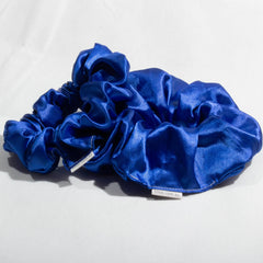 Large Royal Blue Satin Scrunchie