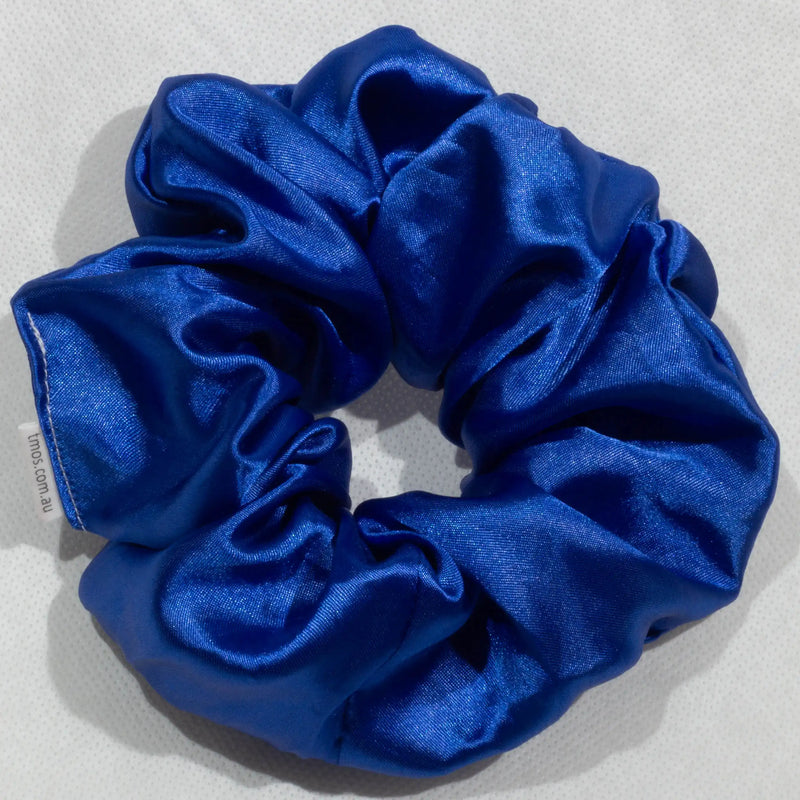 Large Royal Blue Satin Scrunchie