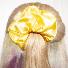 Large Yellow Satin Scrunchie