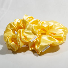 Large Yellow Satin Scrunchie