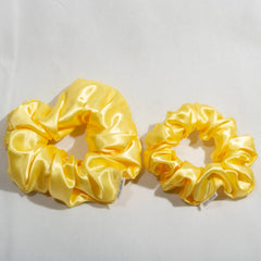 Large Yellow Satin Scrunchie