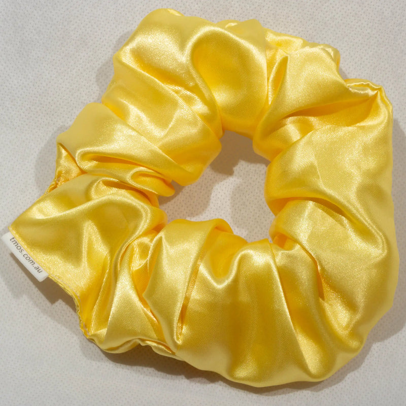 Large Yellow Satin Scrunchie