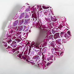 Large Candy Pink Small Scales Scrunchie