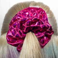 Large Hot Pink Small Scales Scrunchie