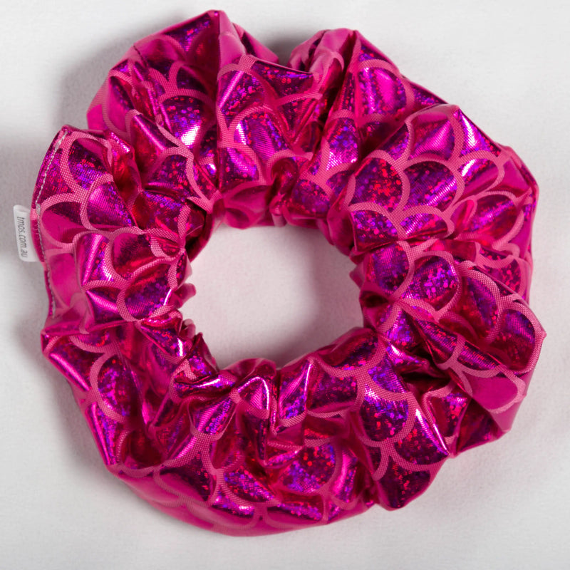 Large Hot Pink Small Scales Scrunchie