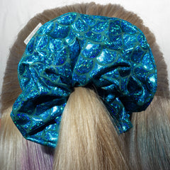 Large Ocean Blue Small Scales Scrunchie