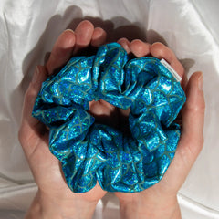 Large Ocean Blue Small Scales Scrunchie