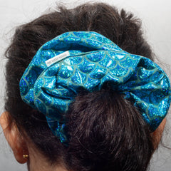 Large Ocean Blue Small Scales Scrunchie