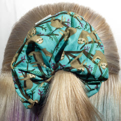 Large Happy Sloth Print Scrunchie